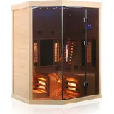 Luxus LED Infrarotsauna 140x120 cm Infrarotkabine Wärmekabine Dual Therm Vollspektrum