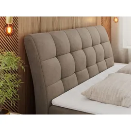 MKS Meble Boxspringbett 140x200 mit Matratze, Bett mit Multipocket - Matratze H4 und Topper, Polsterbett 140x200 mit Bettkasten und Kopfteil, DIEGOS - 140x20... - Braun