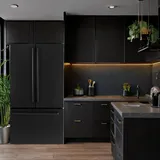 General Electric IO Mabe French Door Kühlschrank IWO19JSPF 3BM-CBM, 84 cm, 527 Liter, Mattschwarz Einbau