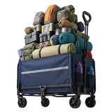 Relaxdays Bollerwagen faltbar blau