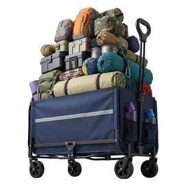 Relaxdays Bollerwagen faltbar blau