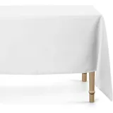 Partydeco Tischdecke 140x170cm Stoff Polyester Tischtuch Stofftischdecke Hochzeit Taufe Geburtstag Kommunion Kommunion Partytischdecke Weiß