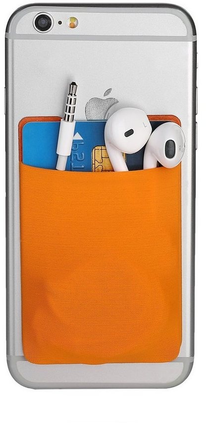 Cerbery Kartenetui Smartphone Kartenhalter - Halter Handy Hülle Kartenhülle Kopfhörer orange