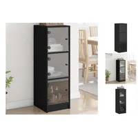 VidaXL Highboard mit Glastüren Schwarz 35x37x109 cm