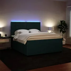 vidaXL Boxspringbett 180 x 200 cm Dunkelgrün