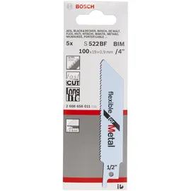 Bosch 5 Stück Säbelsägeblatt S 522 BF Flexible for Metal