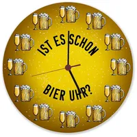 Speecheese Ist es Schon Bier Uhr? Wanduhr aus Alu