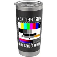 70er Jahre Kostüm Hat Sendepause Testbild 70s Mottoparty Doppelwandiger Edelstahl-Thermobecher