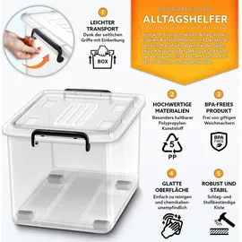 tillvex Aufbewahrungsbox 62 l 4-tlg. Transparent/Schwarz