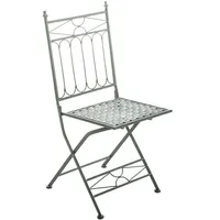 TPFGarden Gartenstuhl, Grün, Metall, 40x39x95 cm, Gartenmöbel, Gartenstühle, Gartenstühle