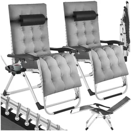 Tectake tectake® Sonnenliege klappbar, stufenlos verstellbar 2er Set