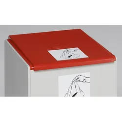 PROREGAL Deckel für Abfall- und Wertstoffsammelsystem 60 Liter | Kunststoff | Rot