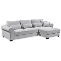 ed exciting design Ecksofa beidseitig montierbar Angelina groß - grau - Maße (cm): B: 318 x 197 mit Schlaffunktion und Bettkasten, mit