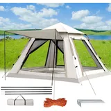 Pamatio Campingzelt Automatisches 3 Personen Sofortzelt Pop Up Zelt,Schnelles Automatisches Öffnen Zelt mit Moskitonetz, für Familie Camping Wandern Backpacking,4 Jahreszeiten