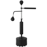 GarveeMore Standboxsack 3-in-1 Boxständer mit Boxsack, Speedball & rotierendem Arm, verstellbare Höhe, stabile Basis (wasser-/sandbefüllbar), Schwarz schwarz