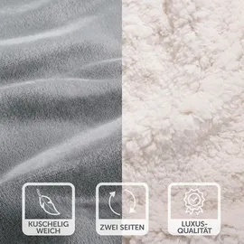 Blumtal Kuscheldecke, Grau, Textil, Rechteckig, 240x220 cm Oeko-Tex® Standard 100, Wohntextilien, Decken, Kuscheldecken