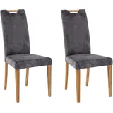 Home Affaire Esszimmerstuhl HOME AFFAIRE "Roberta Polsterstuhl, Gestell Eiche massiv", grau (buffalo grau, eichefarben), B:47cm H:99cm T:61cm, Holzwerkstoff, Stühle, Esszimmerstuhl, Bezug aus strapazierfähiger Microfaser