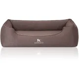 Knuffelwuff Hundebett Leano Orthopädisch Velours XXL 120 x 85cm Braun