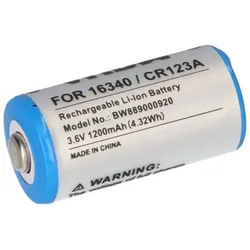 Akku 16340 / CR123A 3.6V Li-ion 700mAh