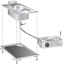 Gastro-Inox Gastro Inox Einbau-Fritteuse mit 10 Liter aus Edelstahl  400x600x380mm