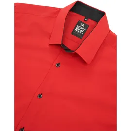 RUSTY NEAL Langarmhemd RUSTY NEAL, Herren, Gr. 4XL, EURO-Größen, rot, 60% Baumwolle, 37% Polyester, 3% Elasthan, unifarben, Hemden, mit Krawatte