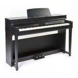 Fame DP-8600 BT Digitalpiano - 88 Tasten mit Hammermechanik, 181 Sounds, USB, Bluetooth, Schwarz Matt, Integrierter Effektprozessor, Aufnahmefunktion