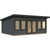 Palmako Gartenhaus Lisa 19,4 m2 - 44 mm dunkelgrau/anthrazit