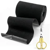 Flicken Selbstklebend Stoff, 10x200cm Textilklebeband Wasserdicht, Reißfest Schwarz Gewebeklebeband, Gewebe-Reparaturband für Sofa Zelt Möbel Autositz Liege