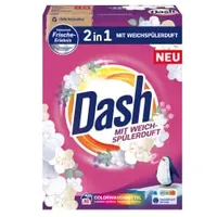 Dash 2 in 1 Colorwaschmittel mit Weichspülerduft 503087 , 1 Packung = 4,8 kg, für ca. 80 Waschladungen