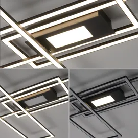 just light. LED-Deckenleuchte Asmin Alu, Eisen, Stahl & Metall Schwarz