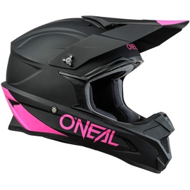 O'Neal | Motocross-Helm | MX Enduro Motorrad | ABS-Schale, , Lüftungsöffnungen für optimale Belüftung & Kühlung | 1SRS Helmet SOLID V.24 | Erwachsene | Schwarz Pink | Größe S