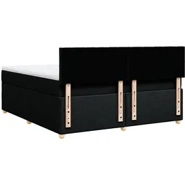 vidaXL Boxspringbett mit Matratze Schwarz 180x200 cm Stoff