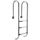 MuCoLa Pool Leiter 3 stufig Edelstahl Schwimmbecken Treppe Hochbeckenleiter Einbauleite