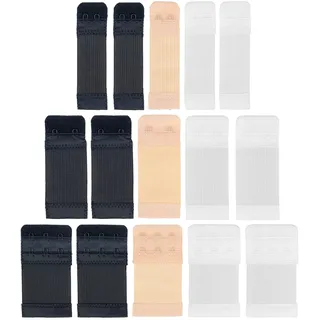 Bequeme BH Erweiterung, 5 Stück, Set in Größe L mit Farbe Schwarz, Weiss und Beige, 3er Haken Reihe, BH Verlängerer, Büsten Verschluss Verlängerung, Bra Extender, Hakenverlängerer Schwangerschaft - L, 3 Farben, 5 Stück