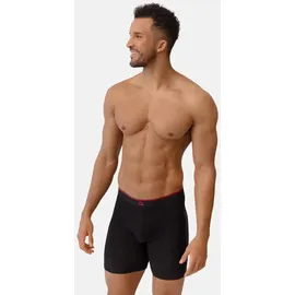 Danish Endurance Bamboo Trunks Extra Long rot/schwarz L 6er Pack