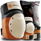 SKATEWIZ Protektoren-Set SHIELD - Skateboard Schonerset für Jugendliche und Erwachsene (Inliner Protektoren Damen Ellbogenschützer Herren, 7-tlg.