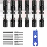 6 Paar Solarstecker Set inkl. 1 Werkzeuge – Solarpanel Stecker Männlich/Weiblich, IP67 wasserdicht, PV Solarstecker kompatibel mit 4–6 mm2 Solarkabel, Stecker für Solaranlage