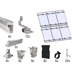 Prior PV Schrägdach-Montageset 2x3 Solarmodule
