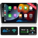 Android Autoradio CarPlay & Android Auto für Audi_A3 S3 RS3 2GB+32GB 9 Zoll QLED Bildschirm AM FM RDS Radio WiFi Bluetooth Autoradio mit Navi Bluetooth Freisprecheinrichtung