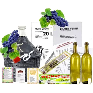 Starterset -Mach Wein selbst komplettes Weinset Wein selbermachen Weinballon (20 Liter)