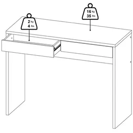 VCM FunctionPlus Schreibtisch mit Regal 2 Schubladen Nussbaum Nachbildung. - Braun