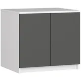 Akord Schrankaufsatz 60 x 55 x 51 cm Weiß/Grau