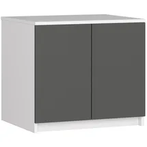 Akord Schrankaufsatz 60 x 55 x 51 cm Weiß/Grau