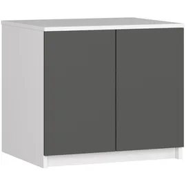 Akord Schrankaufsatz 60 x 55 x 51 cm Weiß/Grau