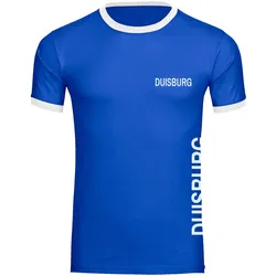 multifanshop Kontrast T-Shirt - Duisburg - Brust & Seite - Druck weiß - Männer