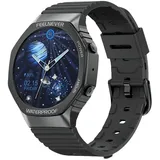 Smartwatch für Damen (kabelloser Anruf-/Nachrichtenalarm), 3,35 cm große Casual-Smartwatch für iPhone/Android, über 100 Sportmodi, Sportuhr - Schwarz