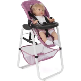 Bayer Chic 2000 Puppenhochstuhl, Hochstuhl für Puppen, Puppenmöbel, Puppenzubehör, Jeans pink 655-62,