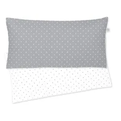 Kissenbezug IRISETTE "Jessica", silber (silberblau), B:80cm L:40cm, Mako-Satin, Obermaterial: 100% Baumwolle, Kissenbezüge, zeitlose Instagram-Blogger-Kollektion