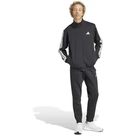 adidas 3-Streifen Fleece Trainingsanzug Schwarz L