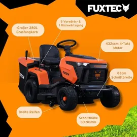 FUXTEC Rasentraktor FX-RMT84M, 83 cm Schnittbreite, schwarz